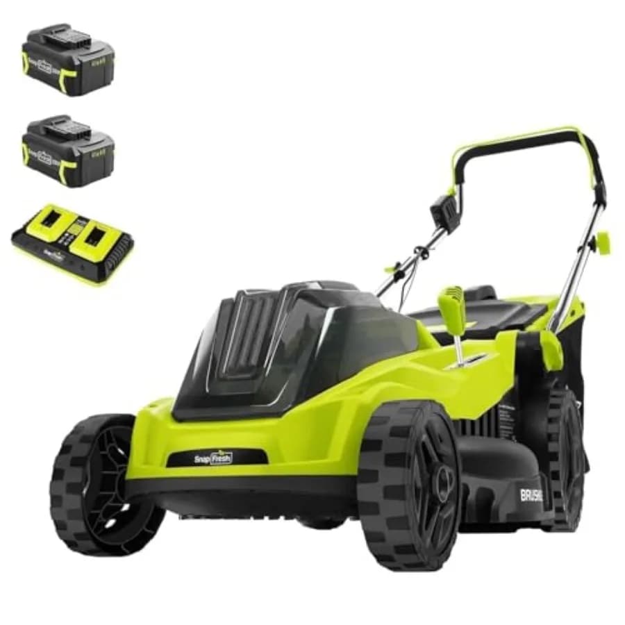 Tagliaerba Elettrico - Tagliaerba a Batteria 40V 16V con 2 Batterie da 4.0Ah e Caricabatterie Rapido Inclusi - Tagliaerba a Spinta a Batteria