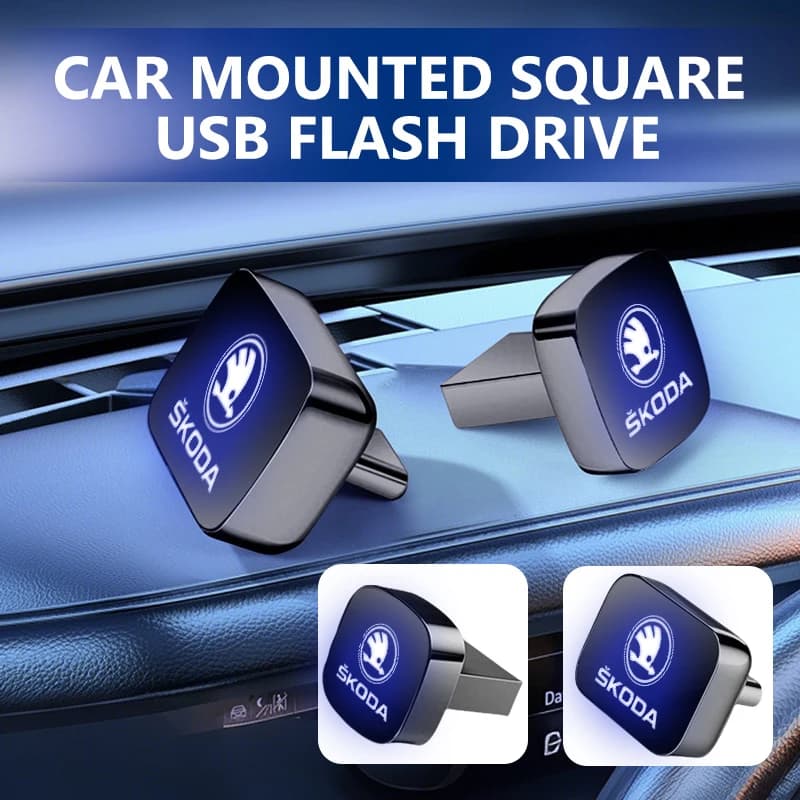 Car Mounted USB Flash Drive High Speed Reading Memory U Stick For Skoda Rapid Kodiaq Karoq Fabia Kamiq MK3 Roomster Enyaq