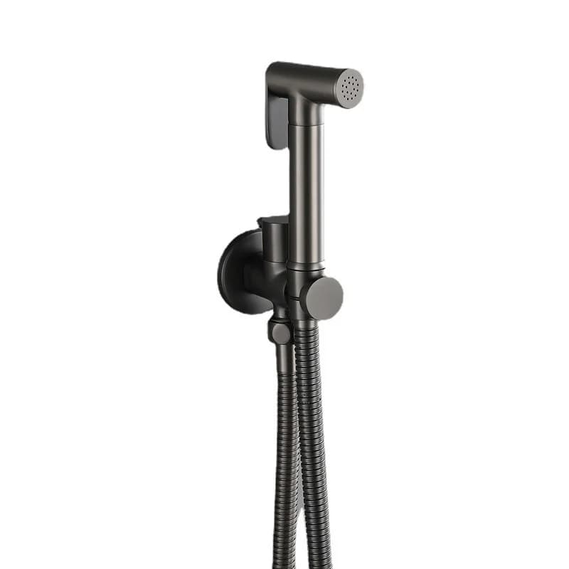 Rondella da donna integrata singola con raffreddamento e apertura rapida, pistola a spruzzo pressurizzata interamente in rame, scarico WC in oro spazzolato grigio