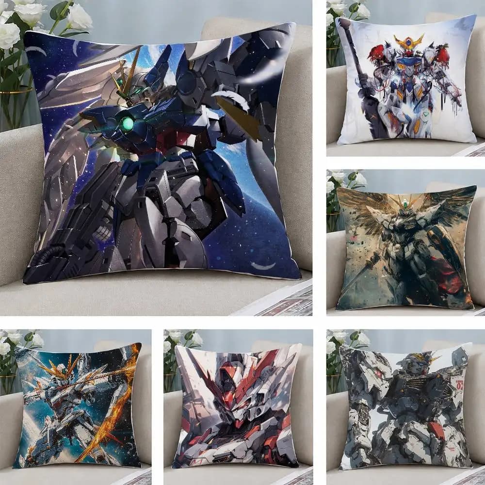 Mobile Suit Gundam Gundam Pharact - Federa per cuscino in morbido peluche corto, per divano, decorazione per la casa, idea regalo