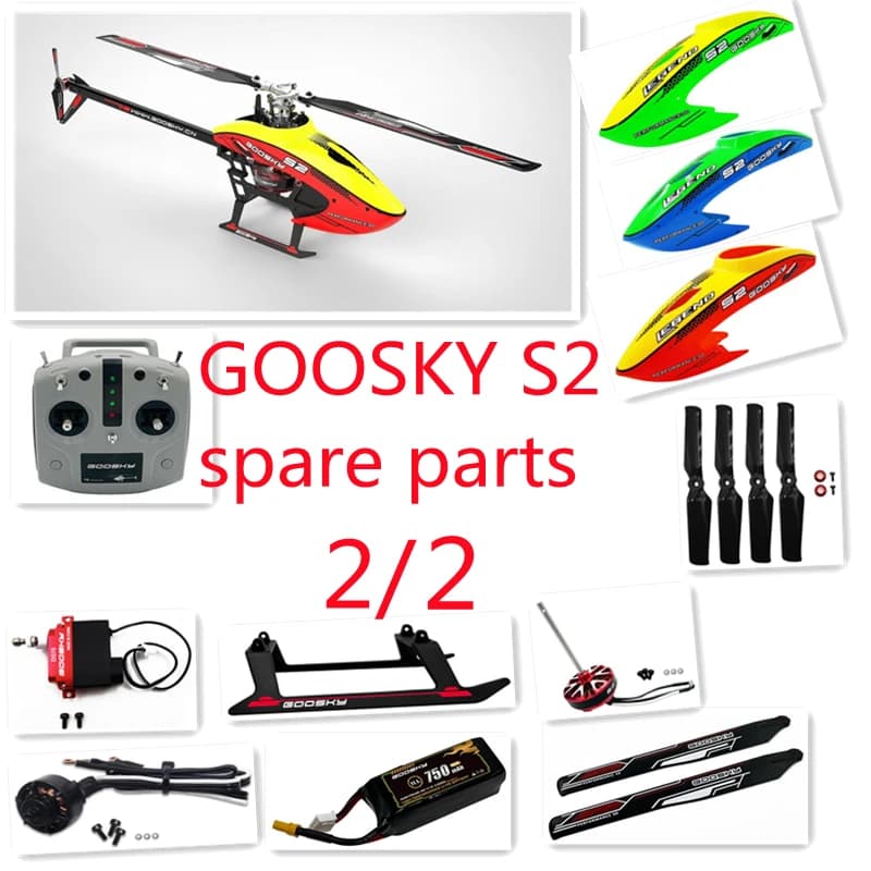 GOOSKY S2 Pezzi di ricambio per elicotteri Pale principali Lama di coda Modulo di controllo di volo Baldacchino Trasmettitore 2/2
