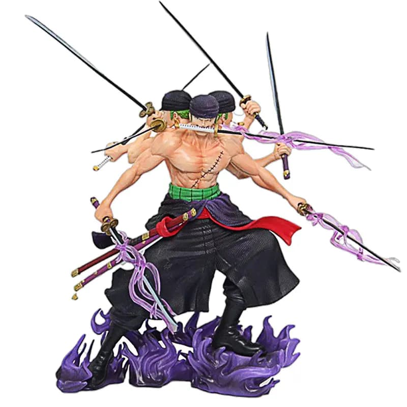 One Piece anime 24 cm Stile a nove lame Roronoa Zoro Nove coltelli Statua da collezione Modello Figura Ornamento Regali