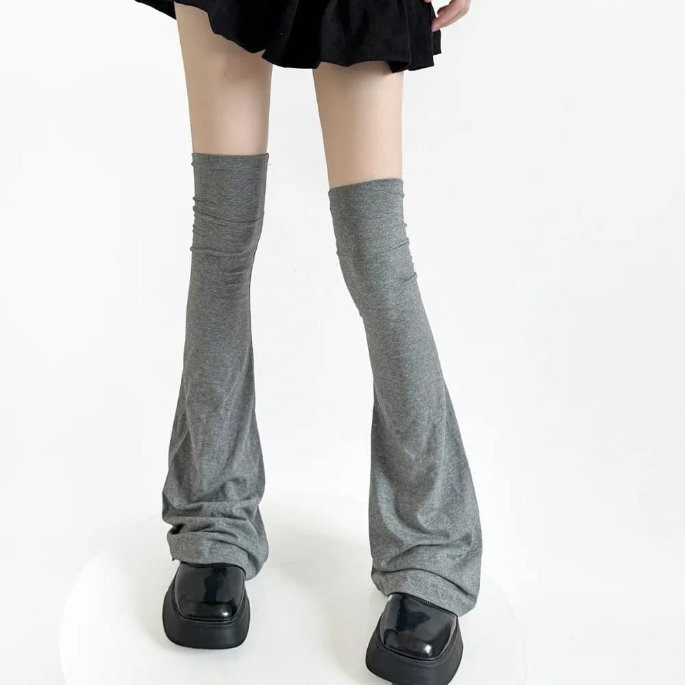 Vintage Korean Style Flared Leg Sleeve Sun-proof Y2K Loose Socks Foot Cover Soft Cotton Over Knee High Sock Girls