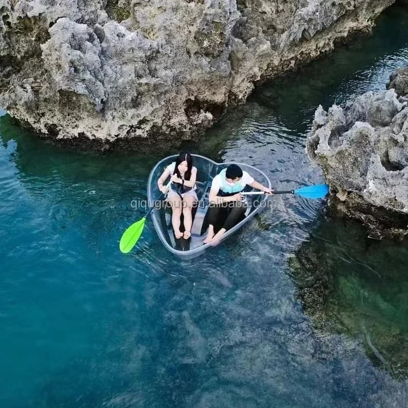 Scenic Spot Tour Due pagaie a remi Kayak da barca trasparente trasparente