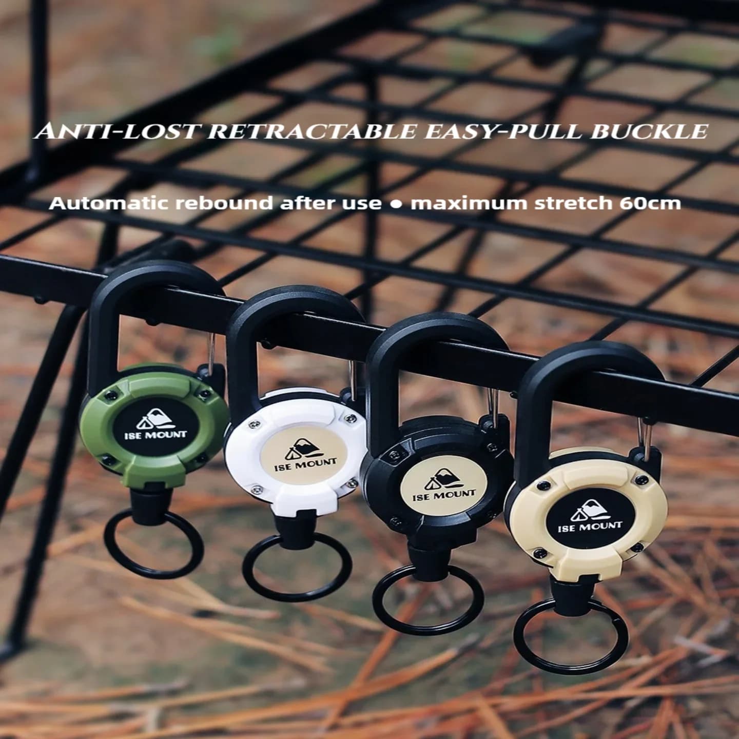 Duty Retractable Badge Reel Key Clip Anti-Lost Steel Wire Rope Carabiner Key Ring Elastic Pull Reel for Hiking Camping Travel