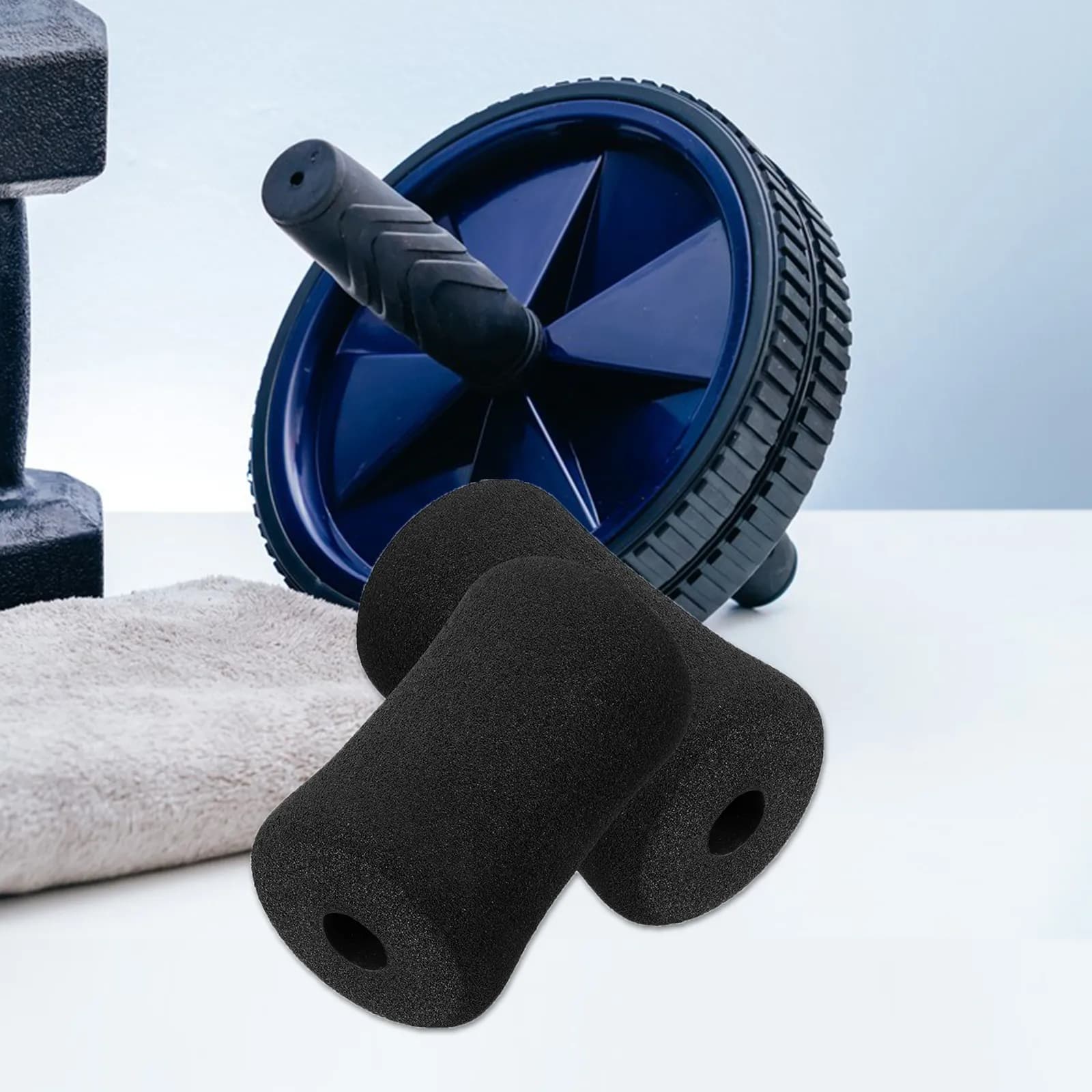 10 Pezzi Copertura in Spugna Facile da Pulire per Ricambi Palestra, Cuscinetti in Schiuma per Piedi per Macchina Addominali, Rullo per Esercizi