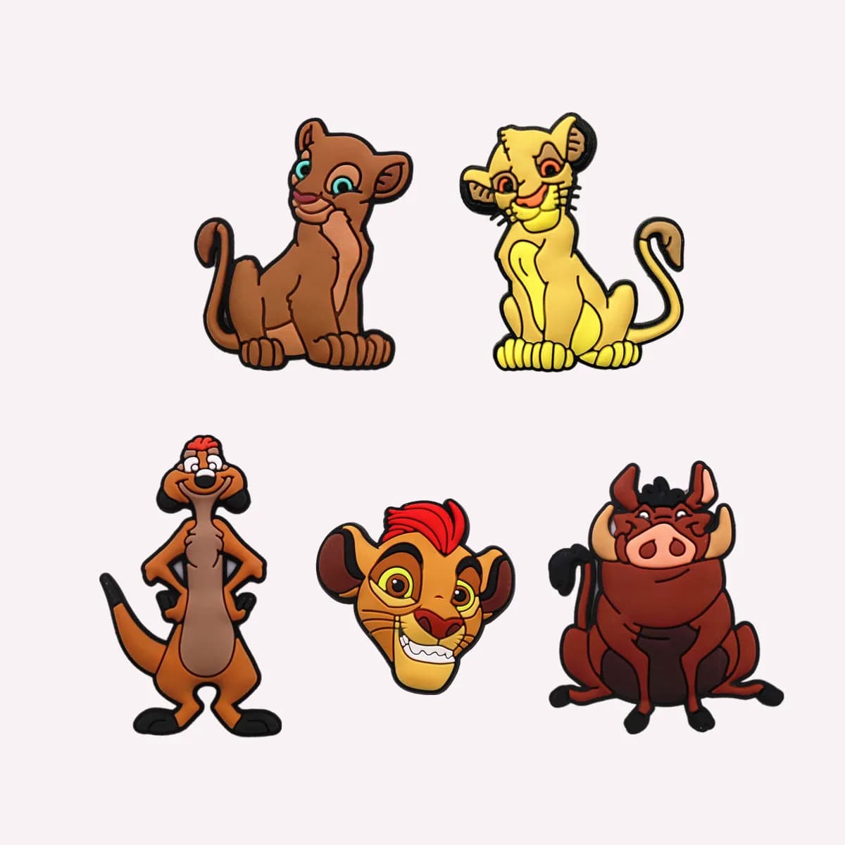 1pcs Disney The Lion King Shoe Charms Accessories Simba Nala Pumbaa Timon PVC Sandal Buckle Decorations for Clog Beach Bag Box
