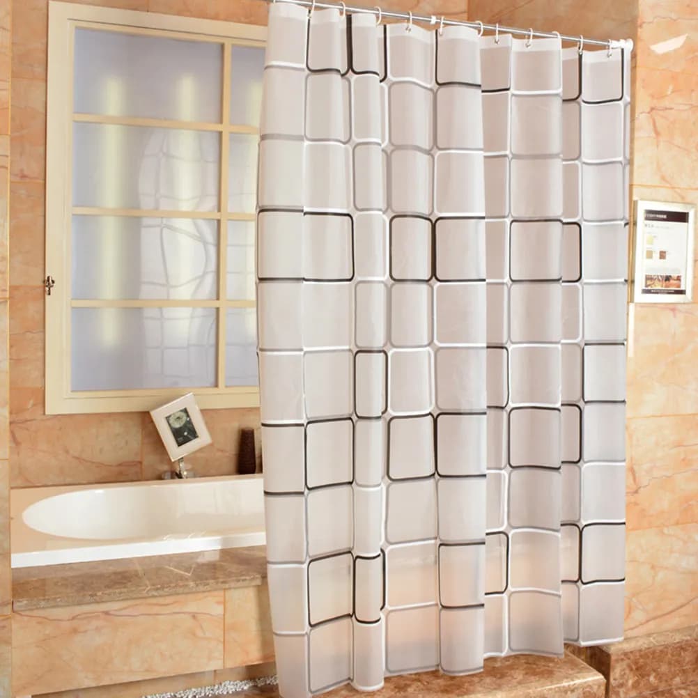 Tenda da Doccia Impermeabile in PEVA 180x180 Cm con Design Cartoonesco, Grafica Nitida e Resistente, Ganci Robusti per il Bagno