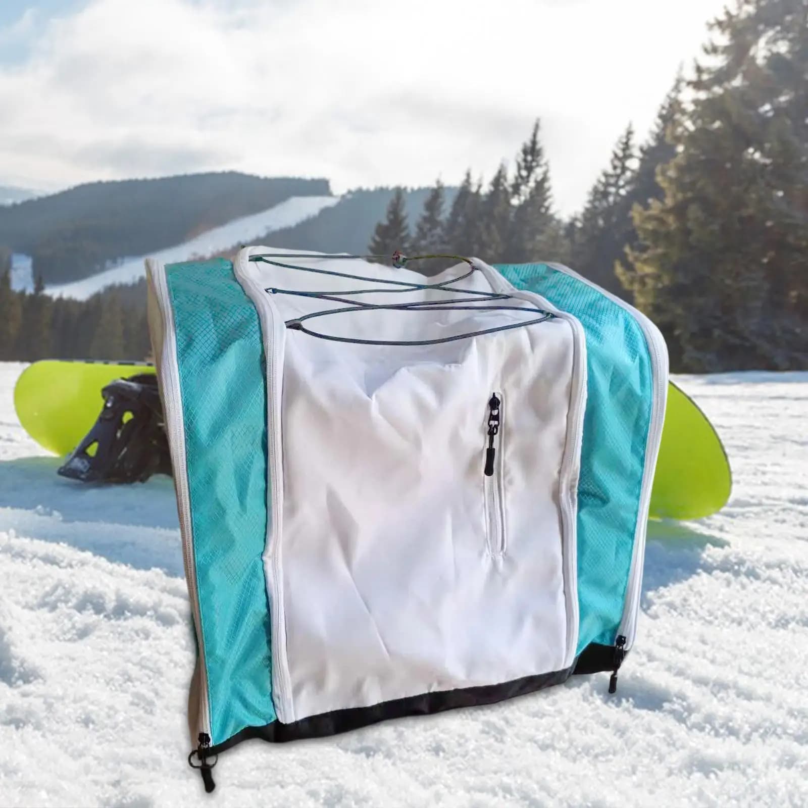 Zaino per Scarponi da Sci Versatile con Scomparto per Scarponi, Foro di Drenaggio, Borsa per Attrezzatura da Sci, Occhiali, Accessori e Guanti