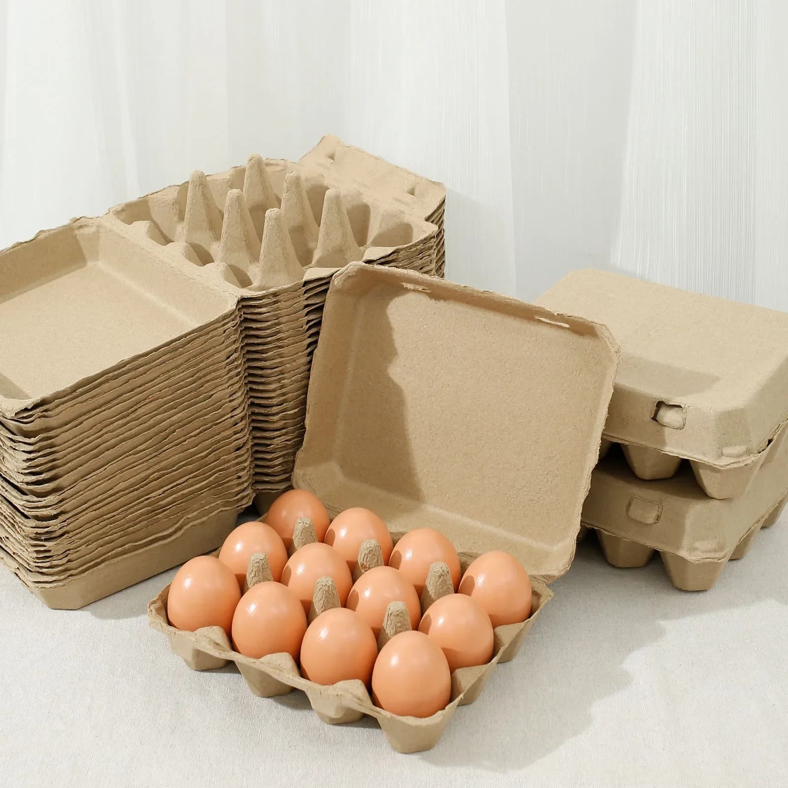 Scatole per uova da 20/30 pezzi in cartone per 12 uova, 1/2 dozzina di scatole per uova in polpa, vassoi per uova riciclabili e biodegradabili per la cucina domestica