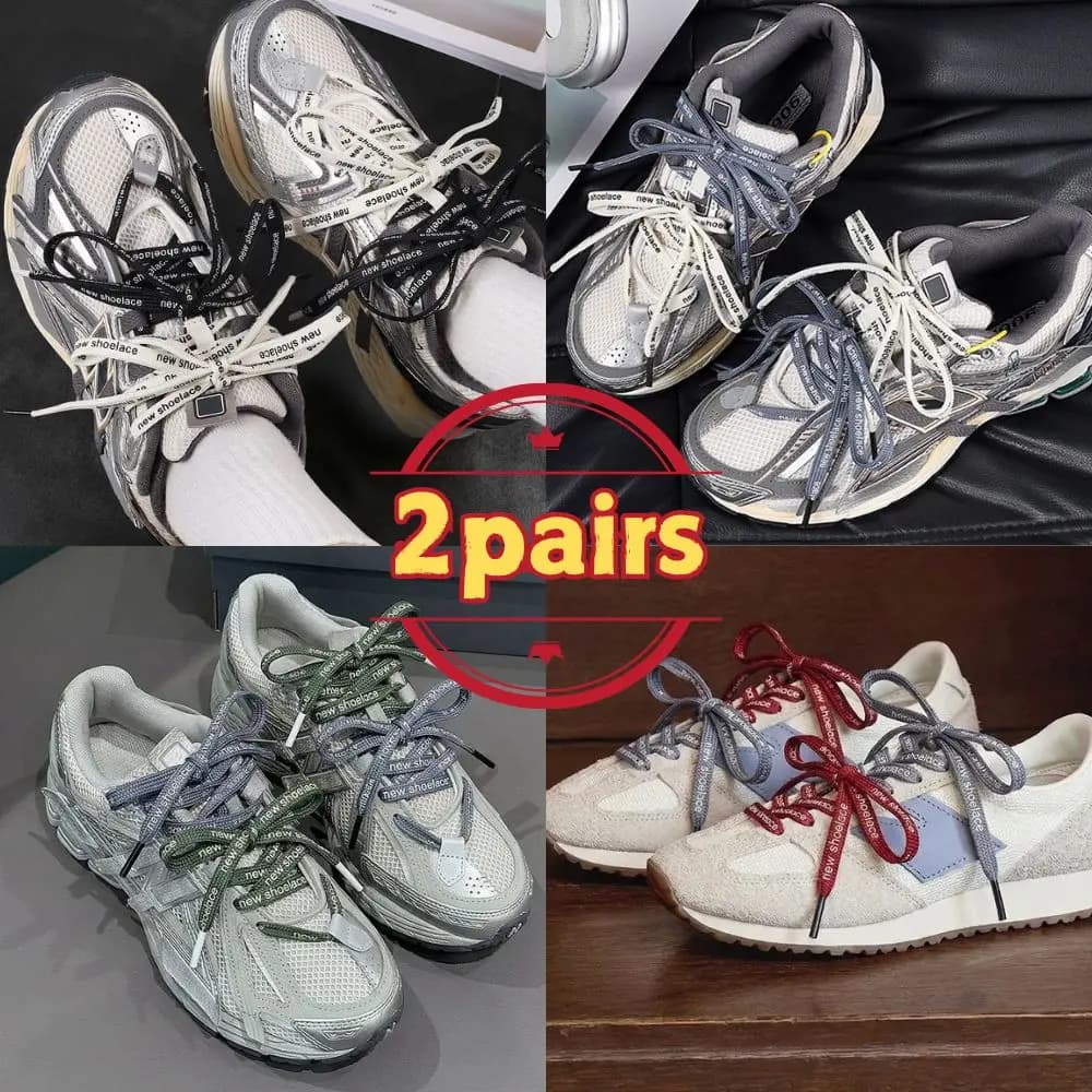 2 Paia di Lacci per Scarpe Stampati con Lettere, Lacci Casual Trendy per Sneakers, Lacci in Tela Colorati Fai-da-Te, Accessori Moda per Calzature NUOVI