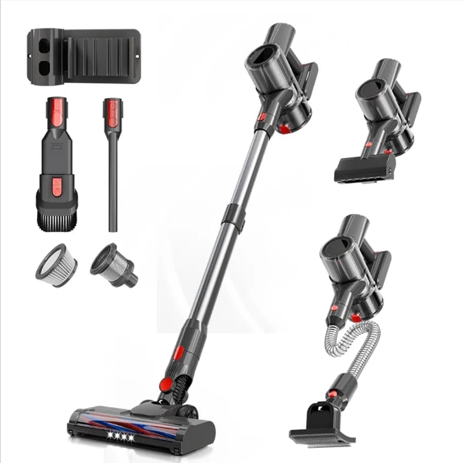 Aspirapolvere Wireless 3-in-1 Potente per Auto, Divano, Tappeti, Tende, Materassi con Sistema a 4 Batterie, Cura dei Peli di Animali Domestici, Rimozione Profonda degli Acari