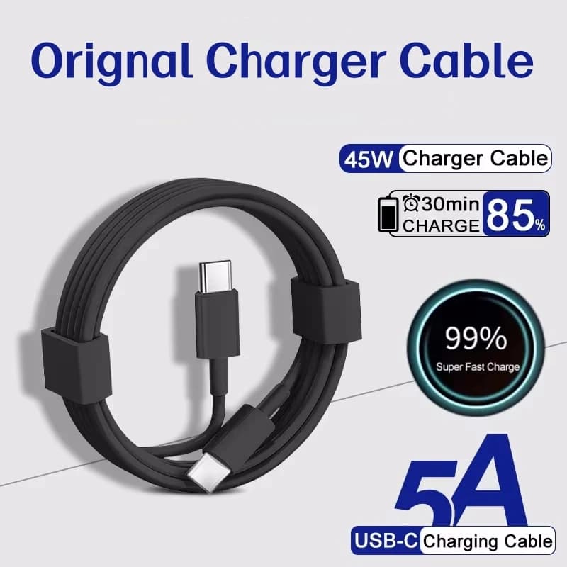 Cavo di Ricarica Originale Tipo C 5A PD USB C per Ricarica Rapida e Trasferimento Dati per Samsung S24 S23 S20 S21 S22 Plus Ultra