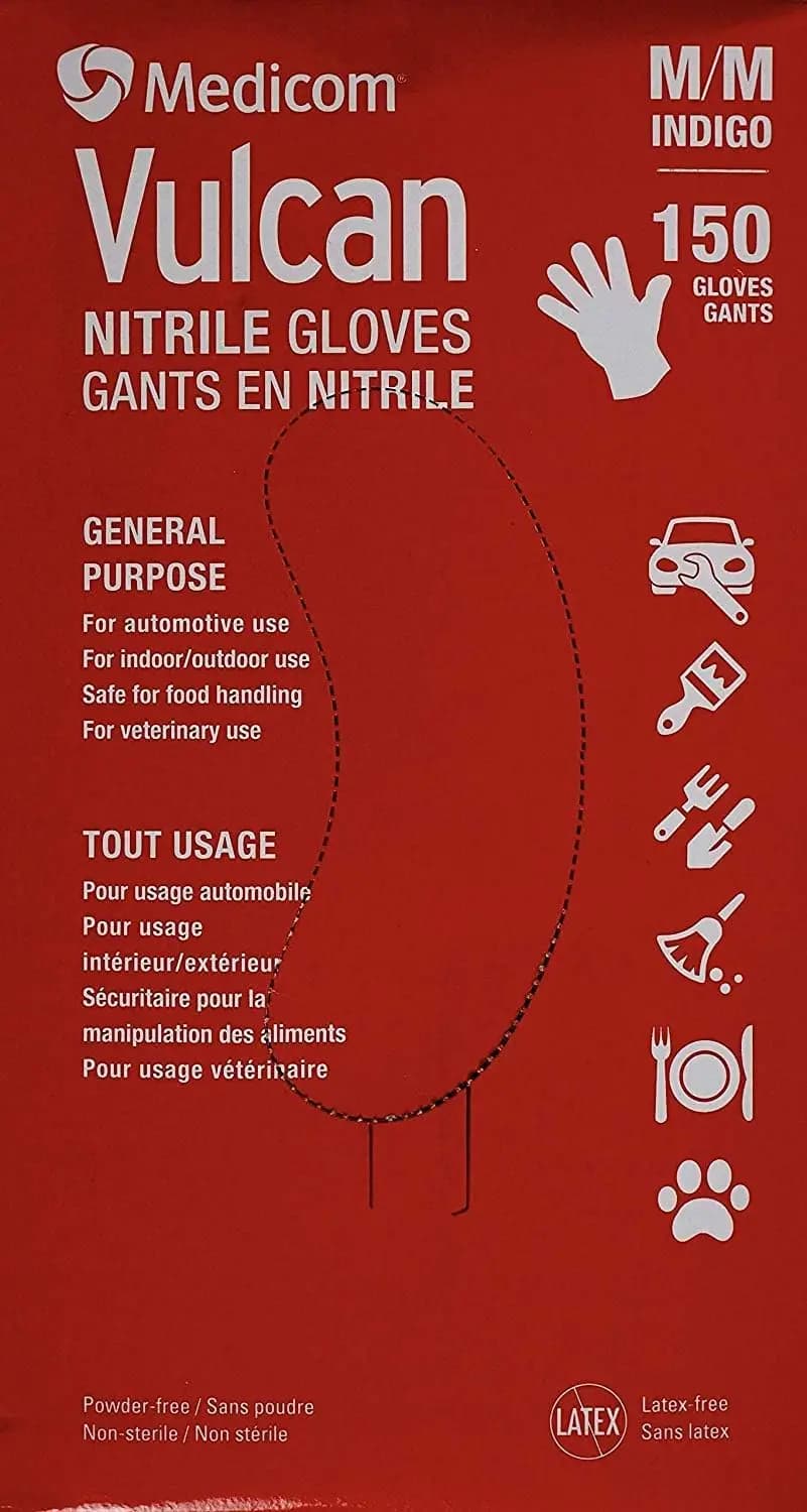 Guanti in Nitrile Senza Lattice Blu Indaco Monouso per Esami Medici e Servizio Alimentare Confezione da 150 Pezzi