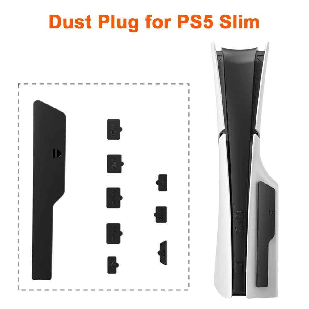 Set di Tappi Antipolvere per Console PS5 Slim, Coperture Protettive Antipolvere per Porte Host, Accessori per Playstation 5 Slim