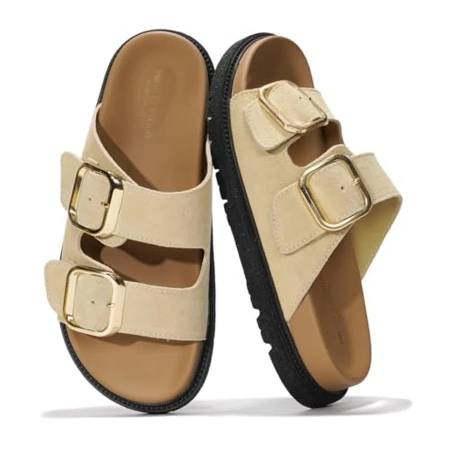Sandals for Women - Trendy Sandals for Women 2026 with Adjustable Straps - Plush and Soft Insole Womens Slides - Non Slip Outso