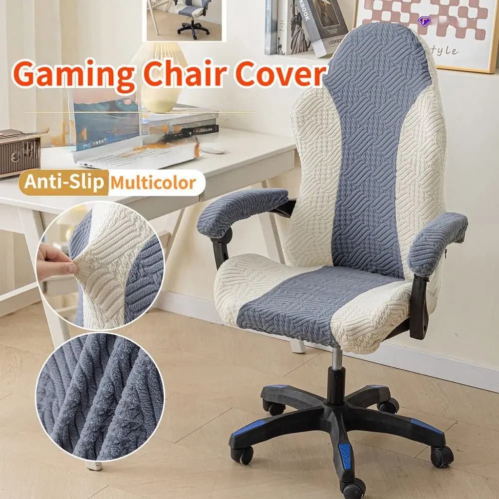 1 set set di fodere per sedie elastiche in pile jacquard sedia per computer da ufficio fodere per sedie da gioco antipolvere con copertura per bracciolo