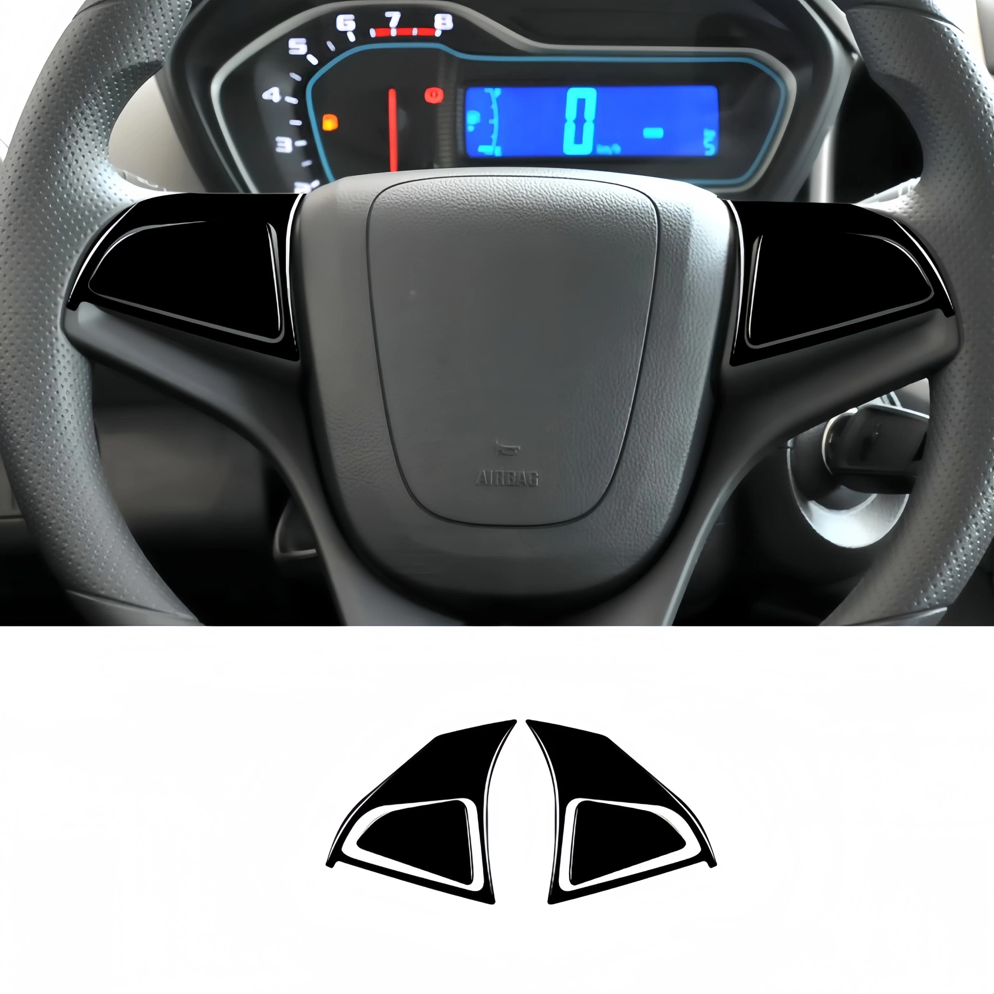 For Chevrolet Sonic 2012-2016 Black Plan Car Flyer Trim Frame Pulser Trim Cover Decoration Stickers Interior Accessories