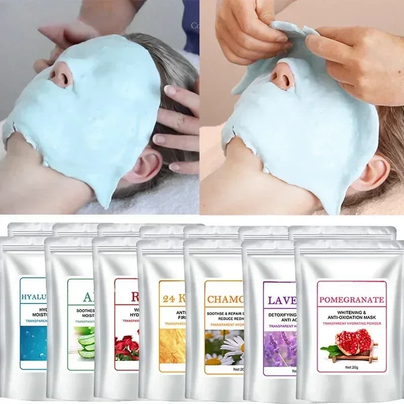 20g Jellymask in polvere Cura della pelle del viso Sbiancamento Olio di controllo del collagene rosa Ridurre i pori Idratare e idrata Illumina il tono della pelle