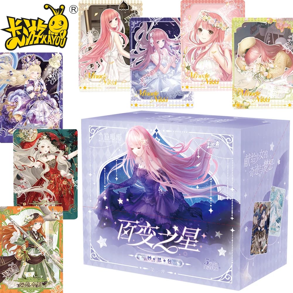 Carte da collezione originali KAYOU Miracle Nikki Simpatico gioco per ragazze bellissime Carte eleganti e alla moda Fan Regali d'amore