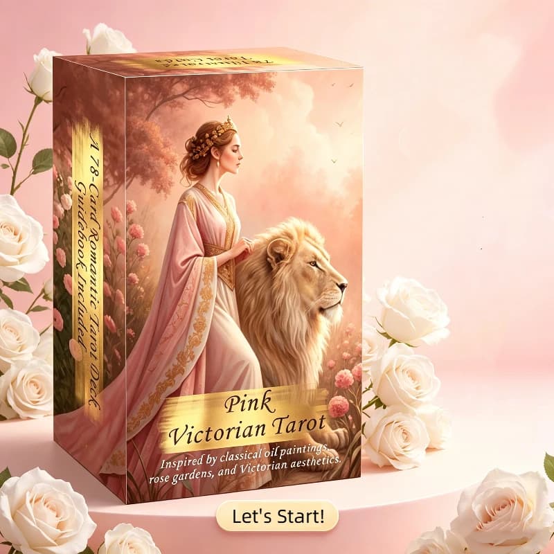 Mazzo di carte dei Tarocchi rosa vittoriani 12x7 cm, set di Tarocchi romantici da 78 carte con guida, romantico giardino di rose per principianti ed esperti