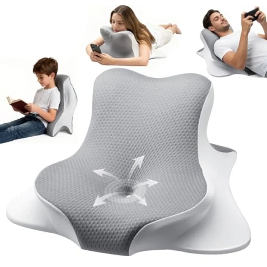 Cuscino Ergonomico in Memory Foam per Lettura - Supporto a Cuneo per Schiena e Collo per Letto, Divano e Pavimento - Allevia il Reflusso Acido e il Dolore alla Schiena