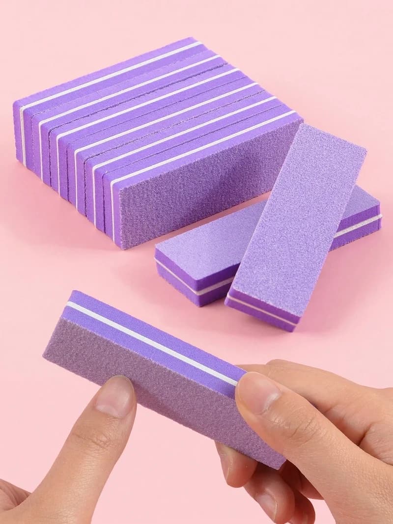 2/10/50/100 pcs Nail Blocks Purple Sponge Polishing Nail Polishing Strips Abrasive Tools for Manicure