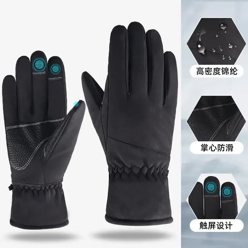 Outdoor winter windproof gloves waterproof and non-slip sports gloves cycling touch screen velvet thermal gloves
