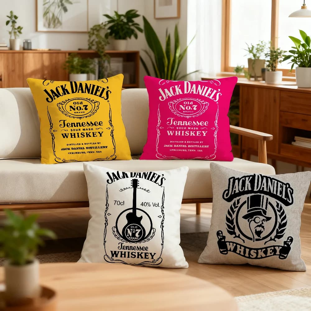 Fodera per cuscino Fashion Whisky J-Jack D-Daniels, decorazione per camera, auto, casa, ufficio, cuscino da divano, stampa nordica, stile semplice, di tendenza