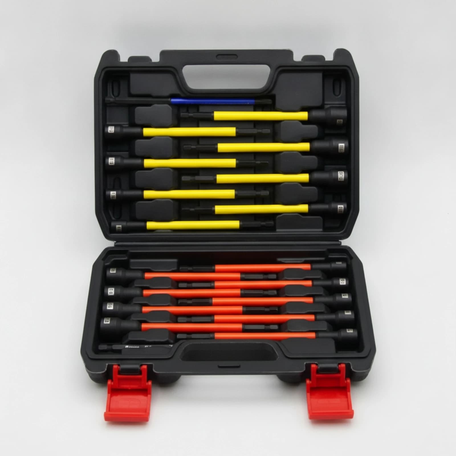19 Pieces Socket Driver Set Color-Coded Socket Set with Case Hand Tools Organized Portable for Mechanics, Auto Repair, Garage