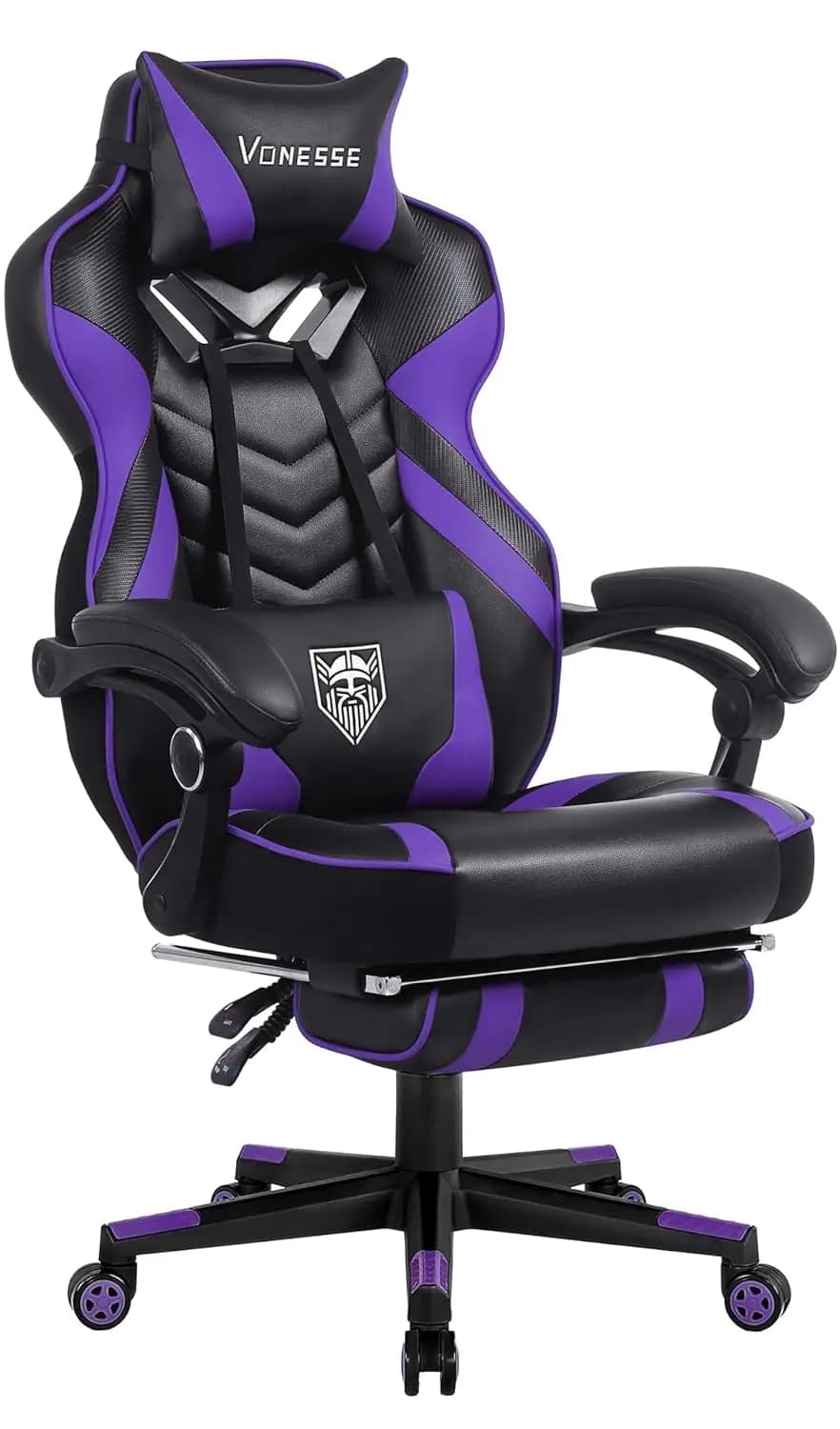 Sedia da Gaming, Sedia da Gaming Grande e Alta con Poggiapiedi e Massaggio, Sedie da Gaming per Adulti con Supporto Lombare, Personalizzabile
