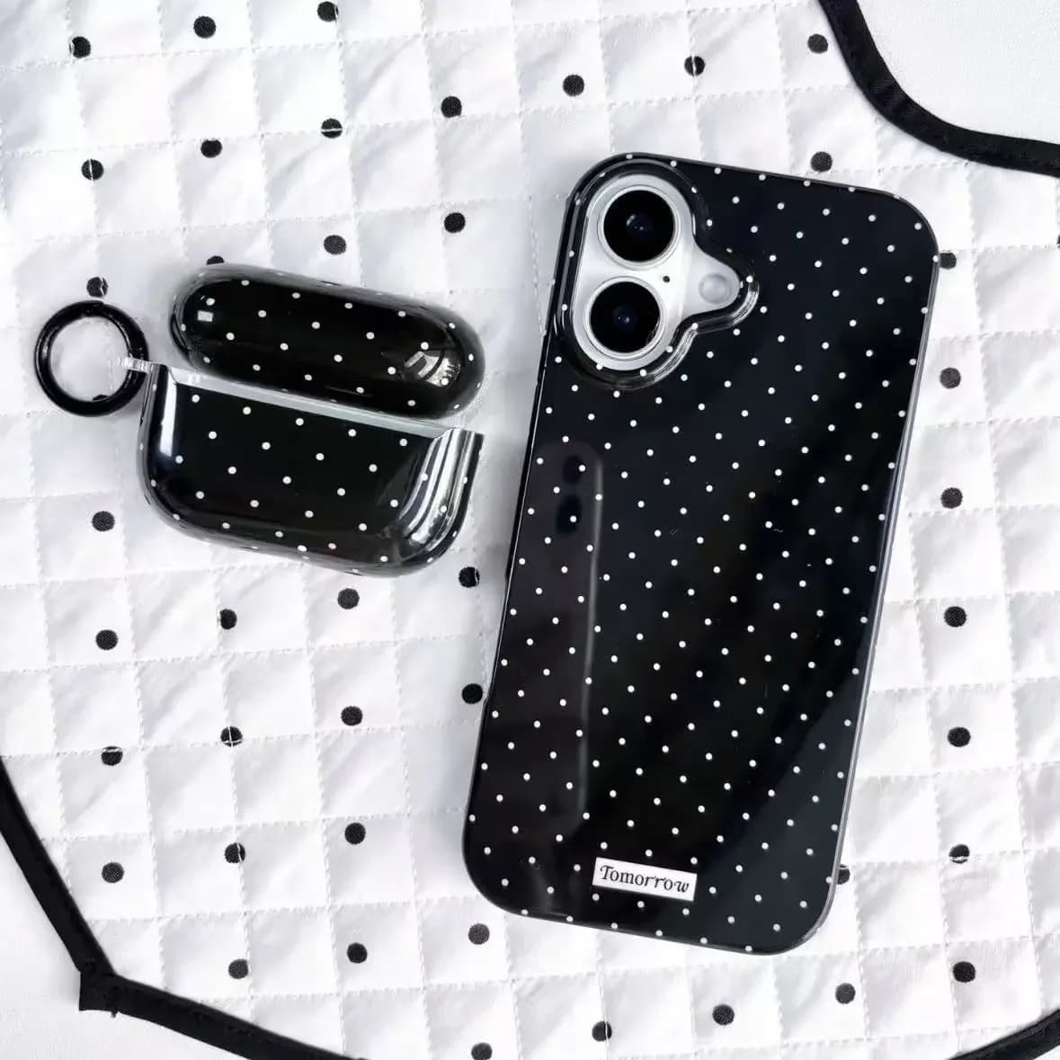 Ins White And Black Polka Dots Minimalist Jelly Phone Case For iPhone 18 17 16 15 14 13 12 11 Pro Max XR XS 7 8 PLUS 17air Cover
