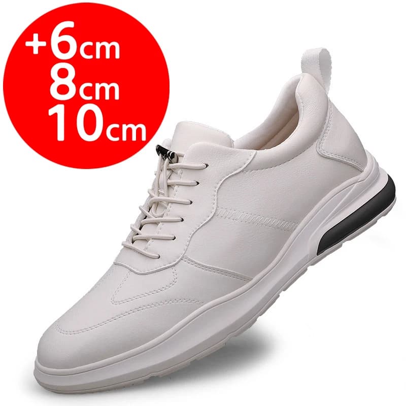 Sneakers uomo scarpe da ascensore moda scarpe rialzanti in morbida pelle per uomo tacchi nascosti 10CM 8CM 6CM scarpe sportive Casual di altezza