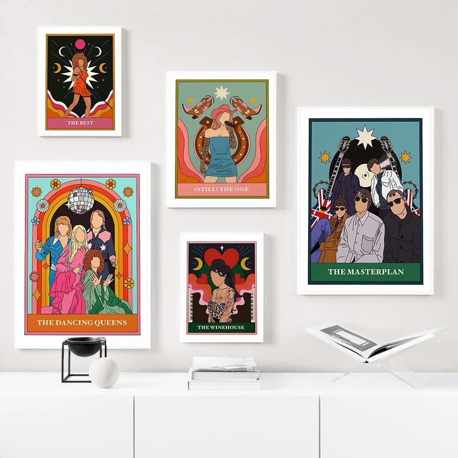 Carta dei tarocchi musicali stampa artistica la carta dei tarocchi del sostenitore stampa artistica Wall Art Canvas Painting Nordic Poster Home Living Room Decor