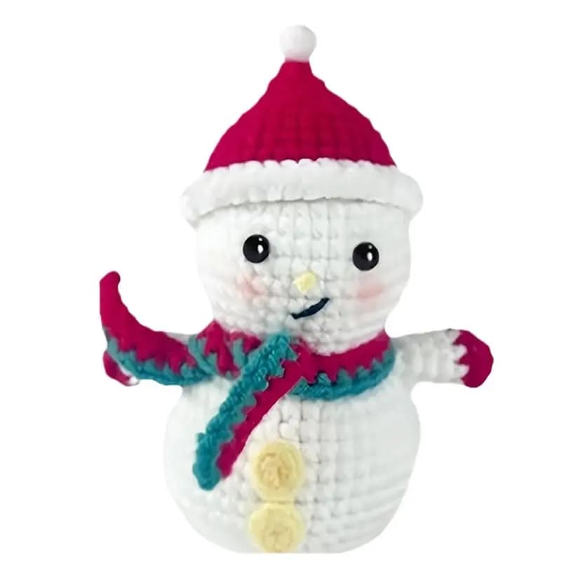 BAAJ-Kit all'uncinetto per adulti con gancio in filato Pupazzo di neve di Natale Forniture artigianali Facile da usare Include tutorial video per le donne