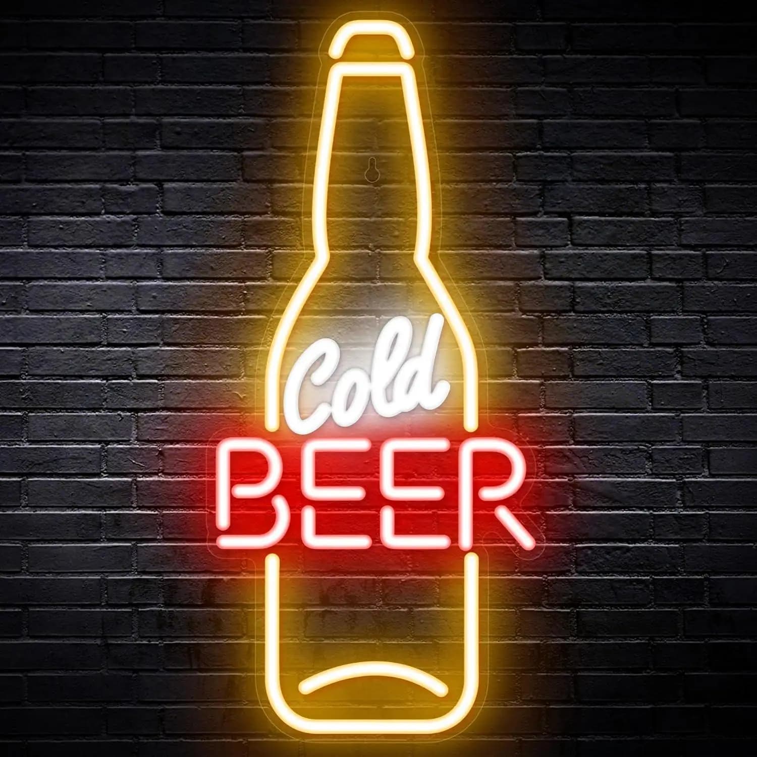 Insegna al Neon 'Birra Fredda' con Luci LED Dimmerabili USB per Bar, Pub, Man Cave, Garage, Taverne, Bistrot, Negozi, Decorazioni e Regali