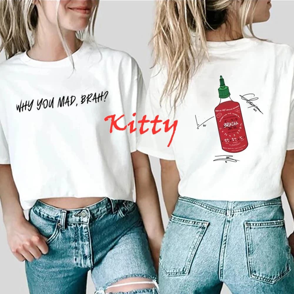 Trendy Kpop T Shirt 3Racha Shirt Korea Fashion Graphic Tees Kpop Merch Summer Trendy Letter Print Short Sleeve Casual Tops