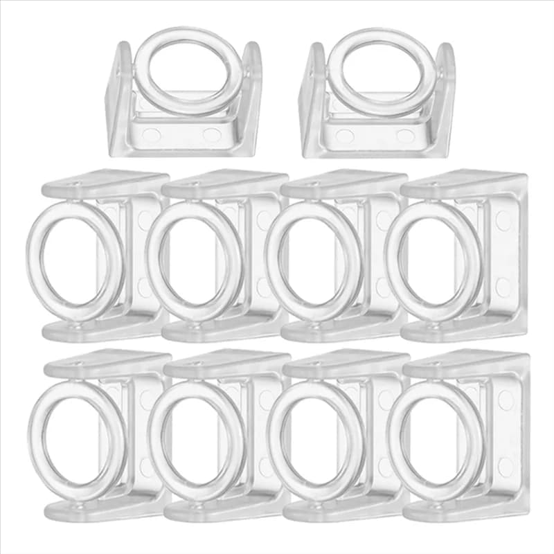 Supporto per ganci per asta per tenda da 10 pezzi supporto per staffa per binario per vestiti autoadesivo senza perforazione morsetto per tenda da doccia supporti per asta appesa