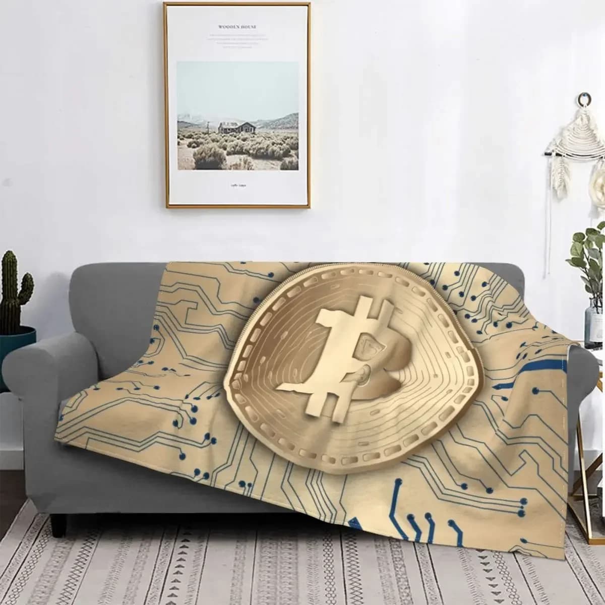 Coperta da tiro in flanella con motivo Bitcoin, morbida e accogliente, calda, criptovaluta, casa, camera da letto, divano, divano letto, bambini, adulti, campeggio da viaggio