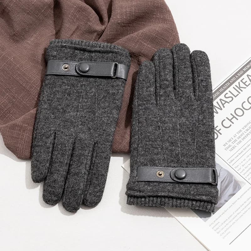 Guanti invernali da uomo tenere al caldo guanti da guida antivento guanti da uomo da esterno antiscivolo in cashmere spesso nero grigio
