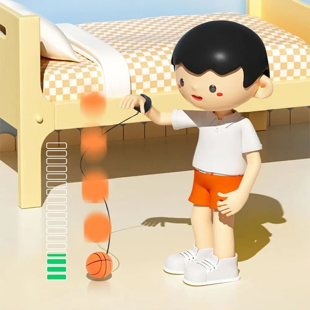 On String Elastic Bouncing Return Ball Hand Ball Game Exercise Sports Hand Rebound Ball Tennis Basketball