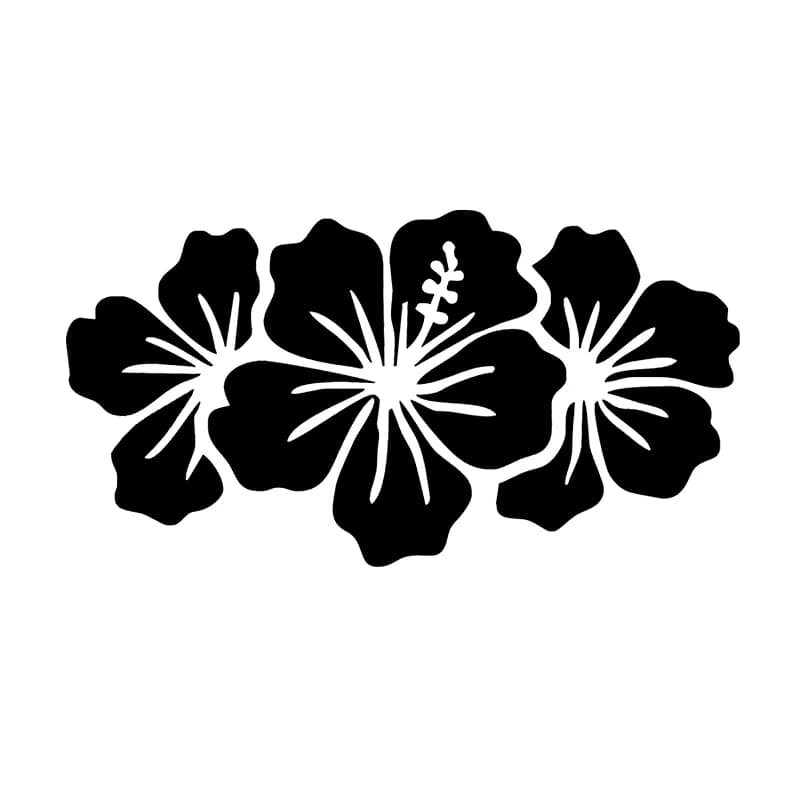 Adesivi per auto con fiore di ibisco 19x10 cm, decorazioni in vinile per moto, accessori creativi impermeabili S52842 #