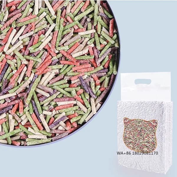 Riempitore naturale per scatole per gatti Tofu Lettiera per gatti Fornitori Tofu Lettiera per gatti Basso polvere Elevata assorbimento d'acqua Ecoclean