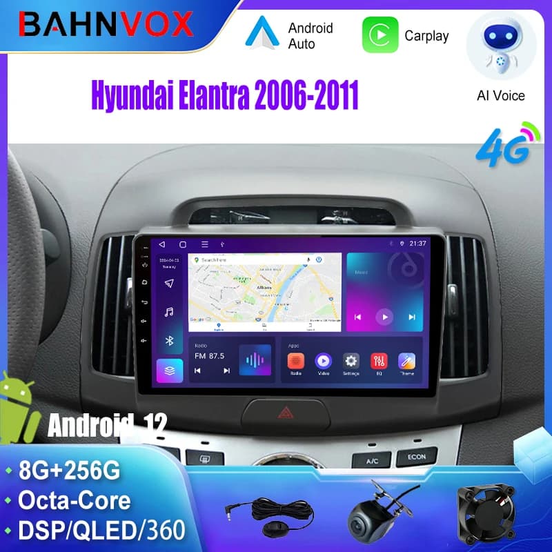 Android Autoradio Navigazione GPS Lettore video multimediale per Hyundai Elantra 2006 2011 Registratore a nastro stereo Screen4G
