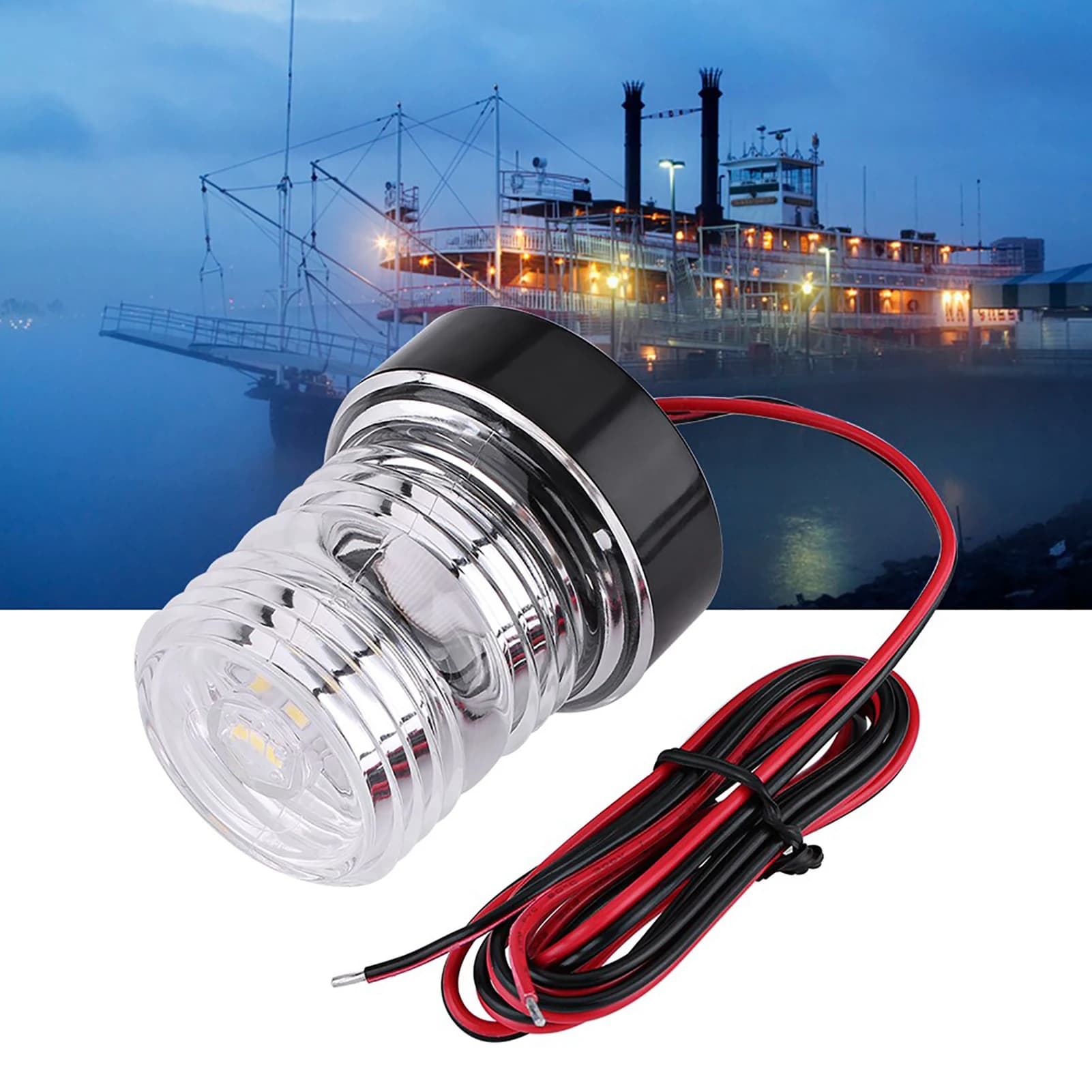 Luce di navigazione per Yacht 12V navigazione per Yacht per barche Marine a tutto tondo 360 ° luce di ancoraggio a LED bianca luce di navigazione per Yacht impermeabile