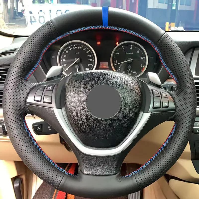 For BMW X5 E70 2006-2013 X6 E71 2008-2014 E72 2009 2010 perforated blue bar header for car sewn Trim