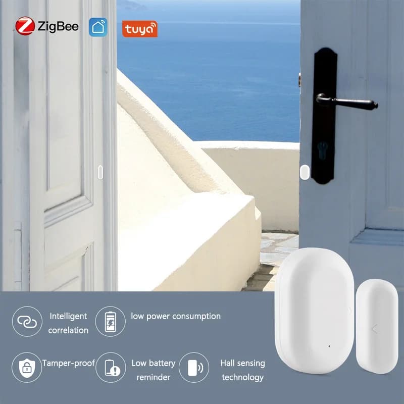 Graffiti Smart Home Porta Allarme magnetico Sensore finestra ZigBee Monitoraggio della sicurezza Tuya Rilevatore antifurto Promemoria batteria scarica