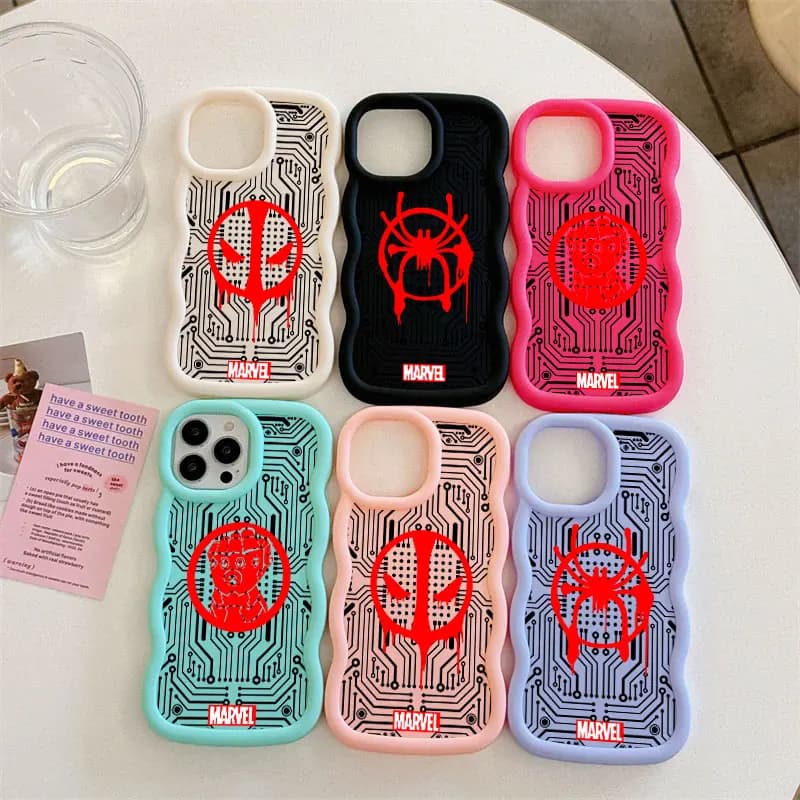 Cover per iPhone Marvel Deadpool Spider-Man Miles Morales Candy Color per iPhone 17 16 15 14 Plus 11 Pro Max 13 12 17Air 17E 16E