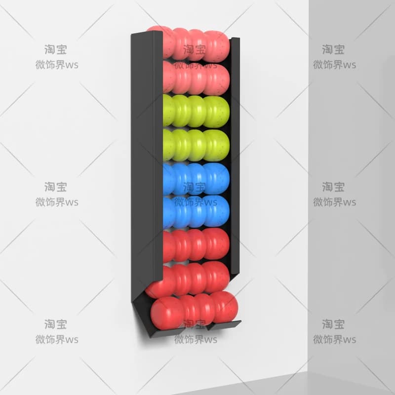Wall sports table holder - Multilayer foam holders for home gym, space saving organizer for basketball/yoga mat