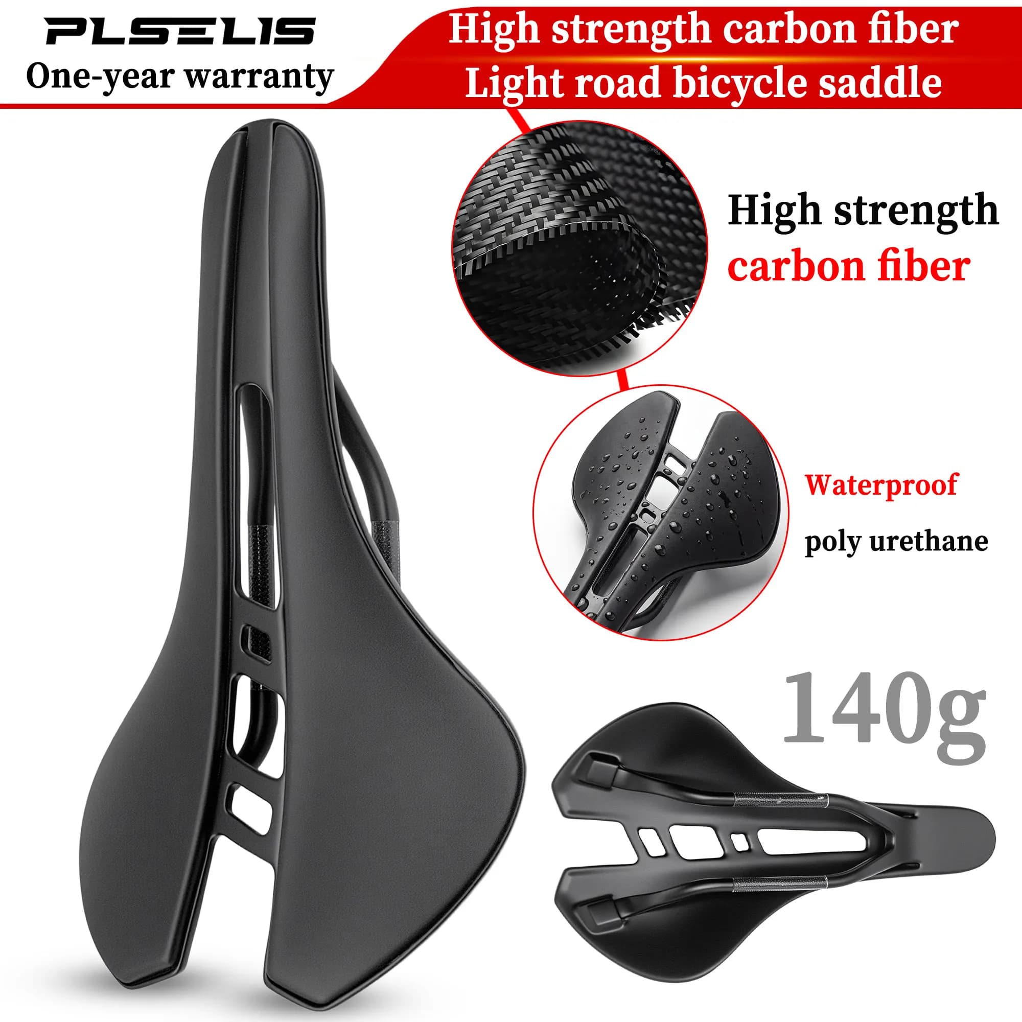 PLSELIS Ultra Light High Strength T800 Carbon Fiber 130g Road Seat Self Seat Bearing Breathable Cable Seat Bearing Not Stuffy Bicycle Access